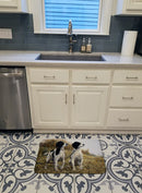 Two Springer Spaniels by Michael Herring Memory Foam Kitchen Mat Machine Washable Anti-Fatigue Cushion Comfort Bath or Kitchen Rug