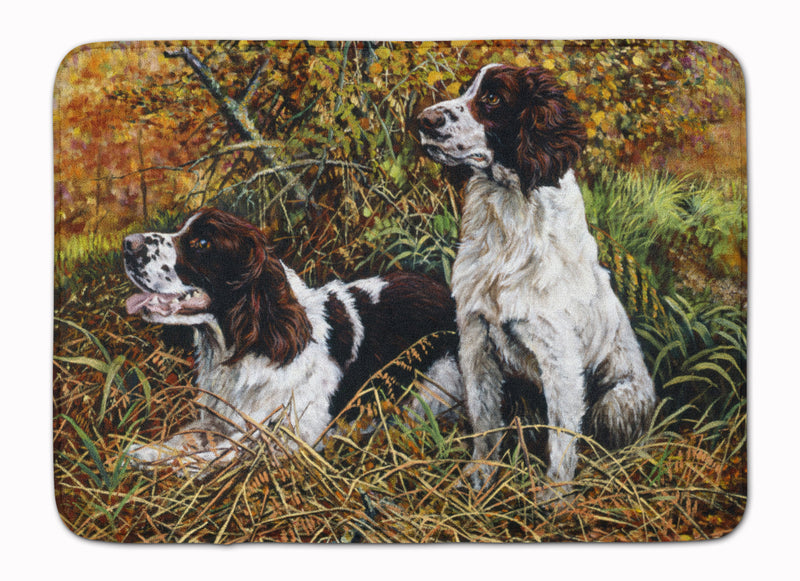 Two Springer Spaniels in the grasses Machine Washable Memory Foam Mat HMHE0002RUG