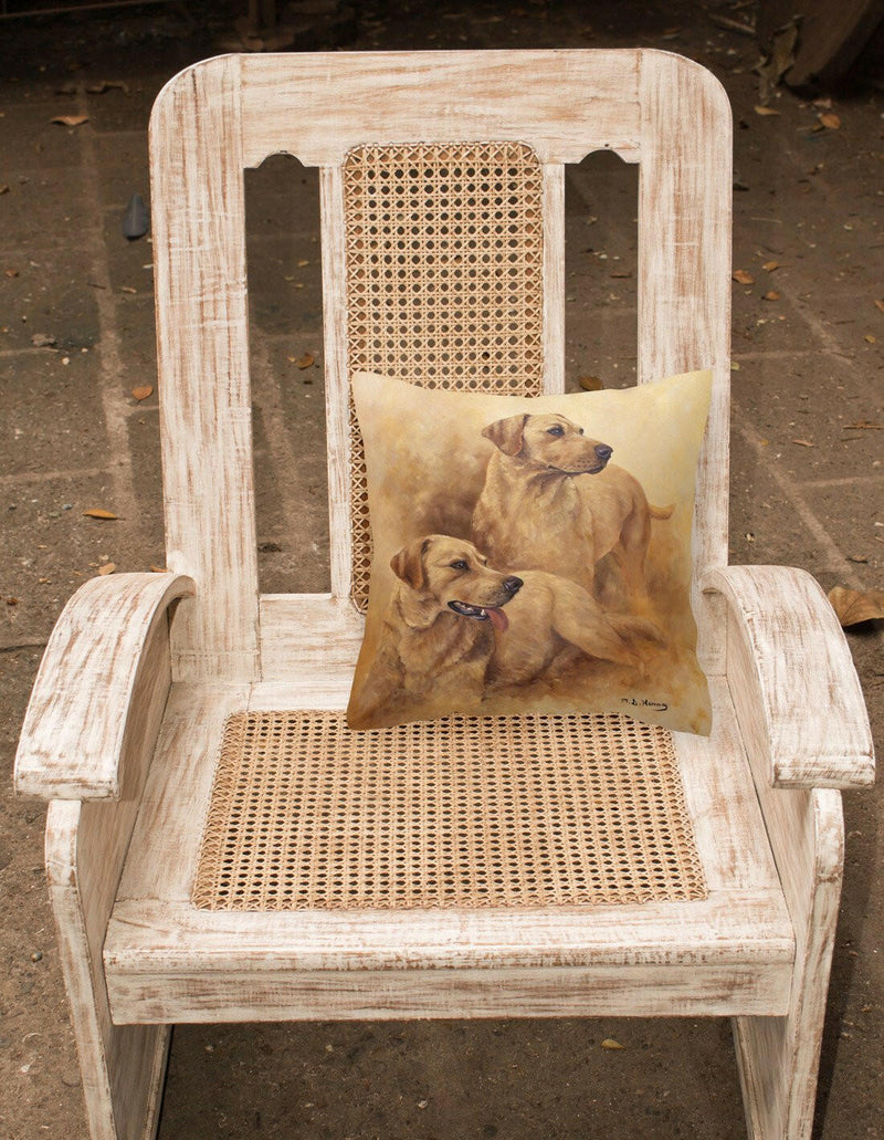 Yellow Labs by Michael Herring Canvas Decorative Pillow HMHE0182PW1414