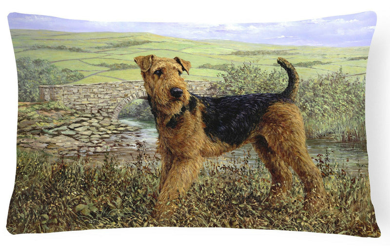 Airedale Terrier The Kings Country Fabric Decorative Pillow HMHE0245PW1216