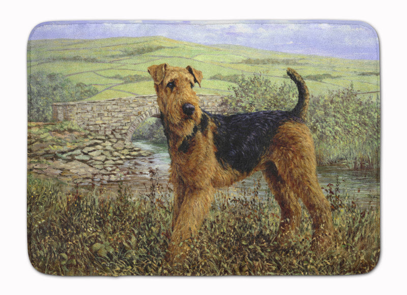 Airedale Terrier The Kings Country Machine Washable Memory Foam Mat HMHE0245RUG