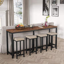 Console Table, Extra Long Narrow Sofa Table with Industrial Metal Frame