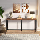 Console Table, Extra Long Narrow Sofa Table with Industrial Metal Frame