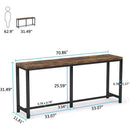 Console Table, Extra Long Narrow Sofa Table with Industrial Metal Frame