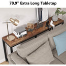 Console Table, Extra Long Narrow Sofa Table with Industrial Metal Frame