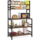 5-Tier Kitchen Baker's Rack with Hutch, Industrial Microwave Stand & Utility Storage Shelf