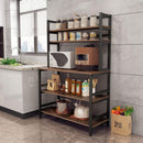 5-Tier Kitchen Baker's Rack with Hutch, Industrial Microwave Stand & Utility Storage Shelf