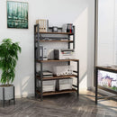 5-Tier Kitchen Baker's Rack with Hutch, Industrial Microwave Stand & Utility Storage Shelf