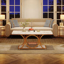 Rectangle Coffee Table with Faux Marble Top, 47.24"