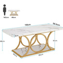 Rectangle Coffee Table with Faux Marble Top, 47.24"
