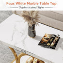 Rectangle Coffee Table with Faux Marble Top, 47.24"