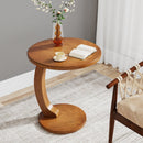 C-Shaped Side Table, Round Sofa End Table for Living Room