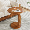 C-Shaped Side Table, Round Sofa End Table for Living Room
