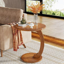 C-Shaped Side Table, Round Sofa End Table for Living Room