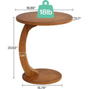 C-Shaped Side Table, Round Sofa End Table for Living Room