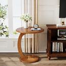 C-Shaped Side Table, Round Sofa End Table for Living Room
