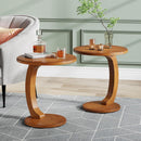 C-Shaped Side Table, Round Sofa End Table for Living Room