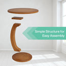 C-Shaped Side Table, Round Sofa End Table for Living Room