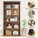 6-Tier Bookcase, 70.87" Metal and Wood Etagere Bookshelf for Home Office