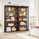 6-Tier Bookcase, 70.87" Metal and Wood Etagere Bookshelf for Home Office