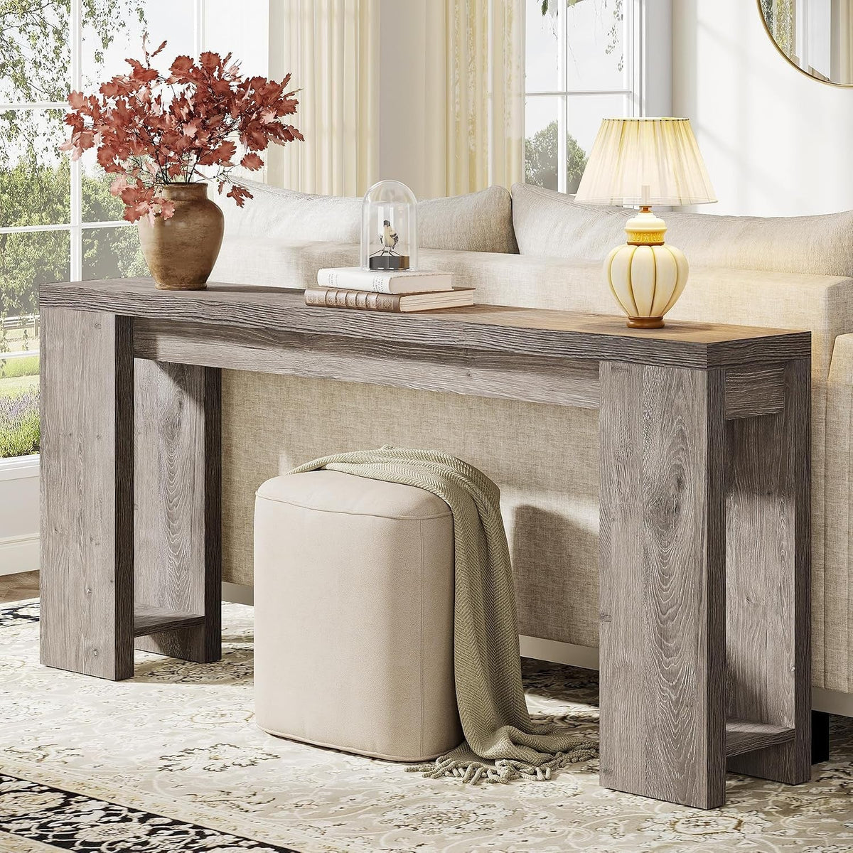 70.9" Wood Console Table, Farmhouse Sofa Table Entryway Table, photo 7 of 7