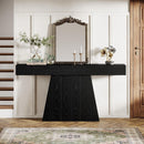 Farmhouse Console Table with Trapezoidal Base
