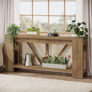 70.9" Console Table, 2-Tier Long Sofa Table for Hallway & Entryway