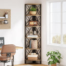 70.8" 6-Tier Corner Bookcase & Display Storage Shelf