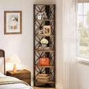 70.8" 6-Tier Corner Bookcase & Display Storage Shelf