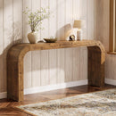 Solid Wood Console Table with Curved Corners