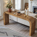 Solid Wood Console Table with Curved Corners