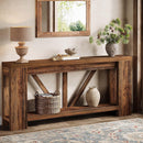 70.9" Console Table, 2-Tier Long Sofa Table for Hallway & Entryway