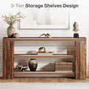 70.9" Console Table, Wooden 3-Tier Sofa & Foyer Table