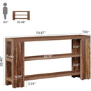 70.9" Console Table, Wooden 3-Tier Sofa & Foyer Table