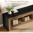 Farmhouse TV Stand Entertainment Center, Rustic Wood Media Console