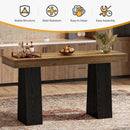 63" Rectangular Bar Table, Counter Height Pub Table with Thickened Tabletop