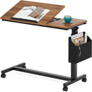 Mobile C Table, Height-Adjustable Sofa Side Table with Wheels