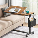 Mobile C Table, Height-Adjustable Sofa Side Table with Wheels