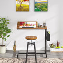 Mobile C Table, Height-Adjustable Sofa Side Table with Wheels