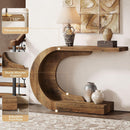 43" C-Shaped Console Table, Modern Accent & Hallway Table