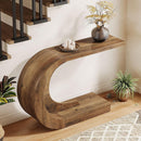 43" C-Shaped Console Table, Modern Accent & Hallway Table