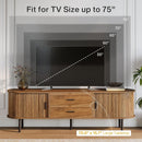 Mid-Century Modern TV Stand with Sliding Tambour Door