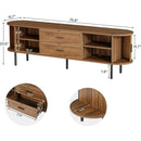 Mid-Century Modern TV Stand with Sliding Tambour Door