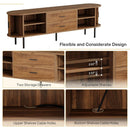Mid-Century Modern TV Stand with Sliding Tambour Door