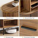 Mid-Century Modern TV Stand with Sliding Tambour Door