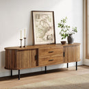 Mid-Century Modern TV Stand with Sliding Tambour Door
