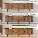 Mid-Century Modern TV Stand with Sliding Tambour Door