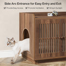 55" Cat Litter Box Enclosure with 2 Storage Cabinets and Side Entrance