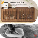 55" Cat Litter Box Enclosure with 2 Storage Cabinets and Side Entrance