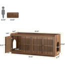 55" Cat Litter Box Enclosure with 2 Storage Cabinets and Side Entrance